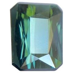 Fine Blue Green Tourmaline 2.07ct Fancy Octagon Scissor Emerald Cut