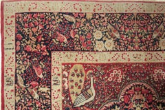 Fine Blue Ground Antique Laver Kirman Millefleurs Rug