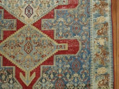 Zabihi Collection Fine Blue Red Antique Persian Senneh Rug