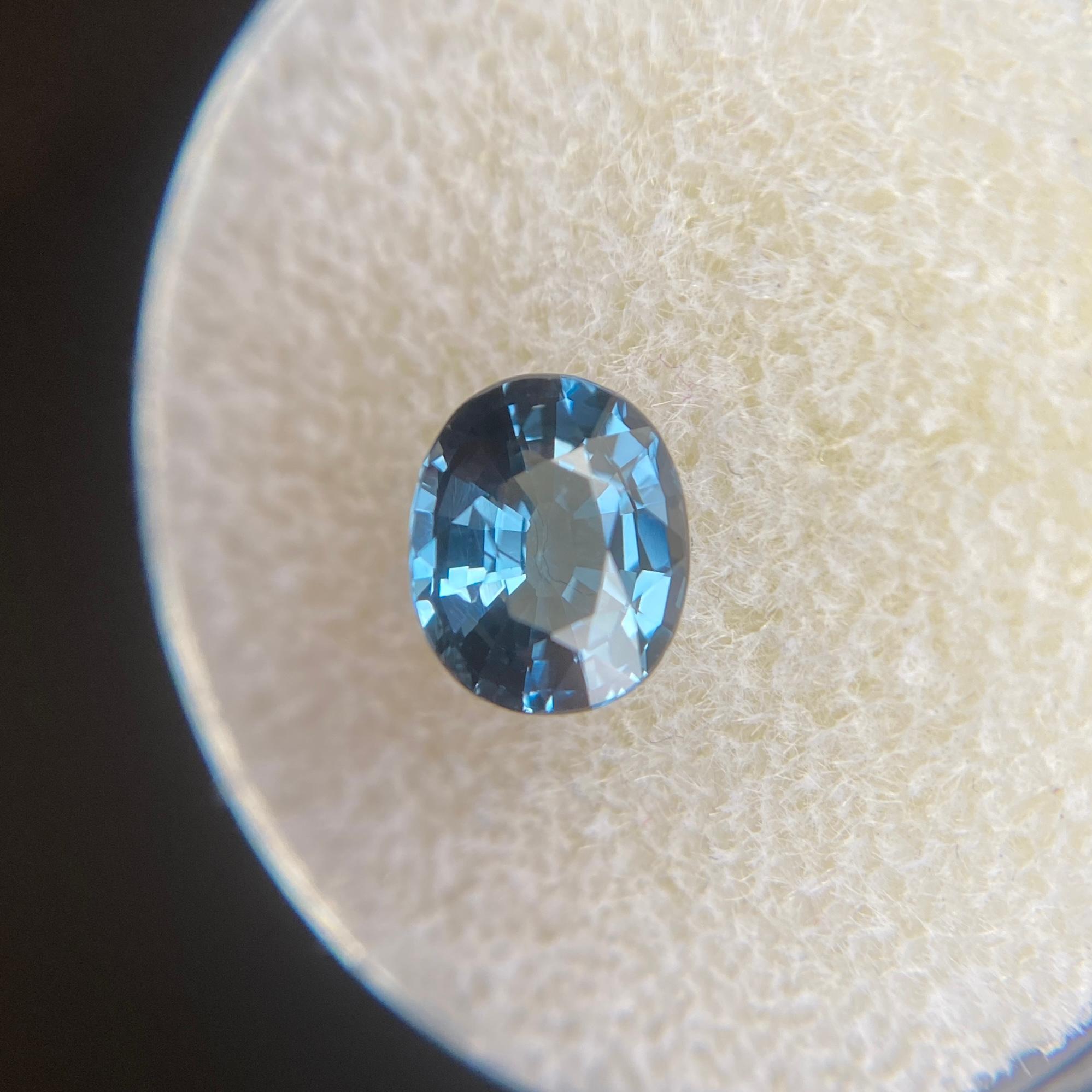 Women's or Men's Fine Blue Spinel 1.20 Carat Oval Cut Loose Gemstone For Sale
