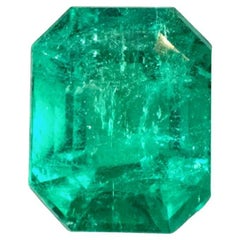 Fine Bluish Green 2.73 Carat Emerald Cut Colombian Emerald Gem - May Birthstone