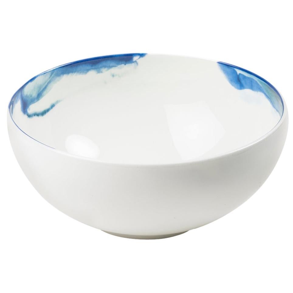 Fine Bone China Bowl with Organic Shapes and Delicate Watercolor Techniques For Sale