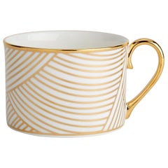 Fine Bone China Coffee Cup with 22-Carat Gold and Black Decals
