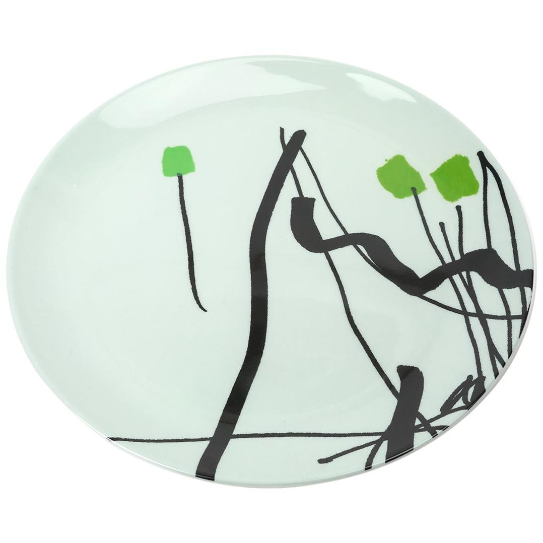 Plato de porcelana fina de hueso con calcomanías únicas serigrafiadas, Plato 6