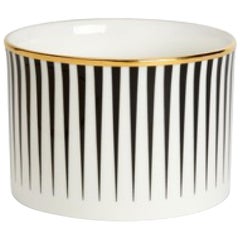 Fine Bone China Sugar Bowl with 22-Carat Gold and Black Decals