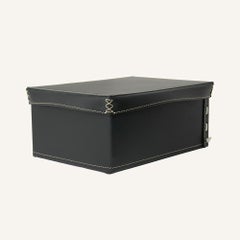 Caja OFELIA de cuero regenerado de alta calidad - 33 x 22 x 12 (alto) cm