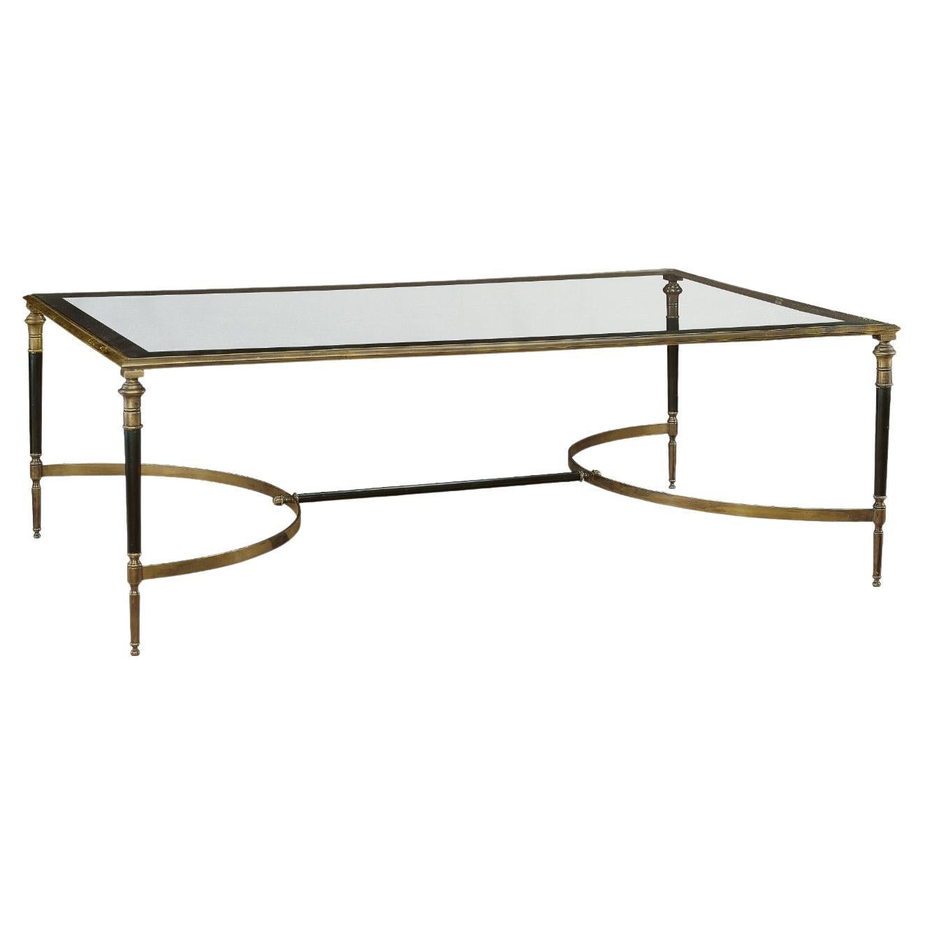 Fine Brass Arbois Cocktail Table with Glass Top For Sale