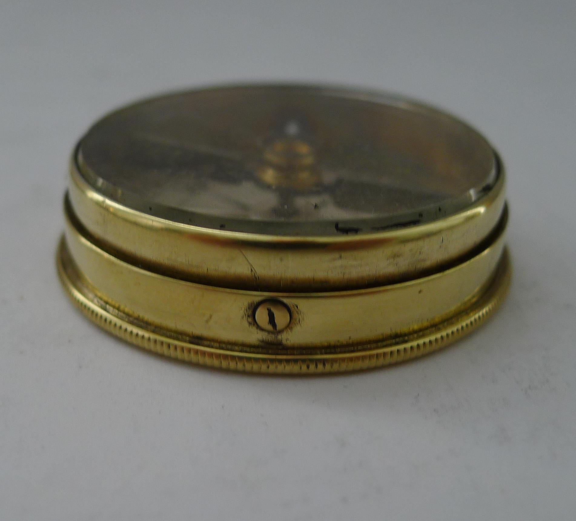 Fine Brass Cased Pocket Compass by Short & Mason Ltd., London c.1910 In Good Condition For Sale In Bath, GB