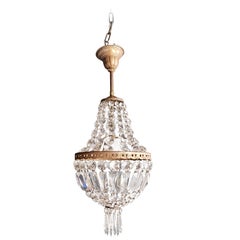 Fine Brass Empire Sac a Pearl Chandelier Crystal Lustre Ceiling Lamp Antique Fine Brass Empire Sac a Pearl Chandelier Crystal Lustre Ceiling Lamp Antique