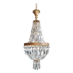 Fine Brass Empire Sac a Pearl Chandelier Crystal Lustre Ceiling Lamp Antique Fine Brass Empire Sac a Pearl Chandelier Crystal Lustre Ceiling Lamp Antique