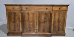 Fine Brass Inlaid Breakfront Mahogany Sideboard