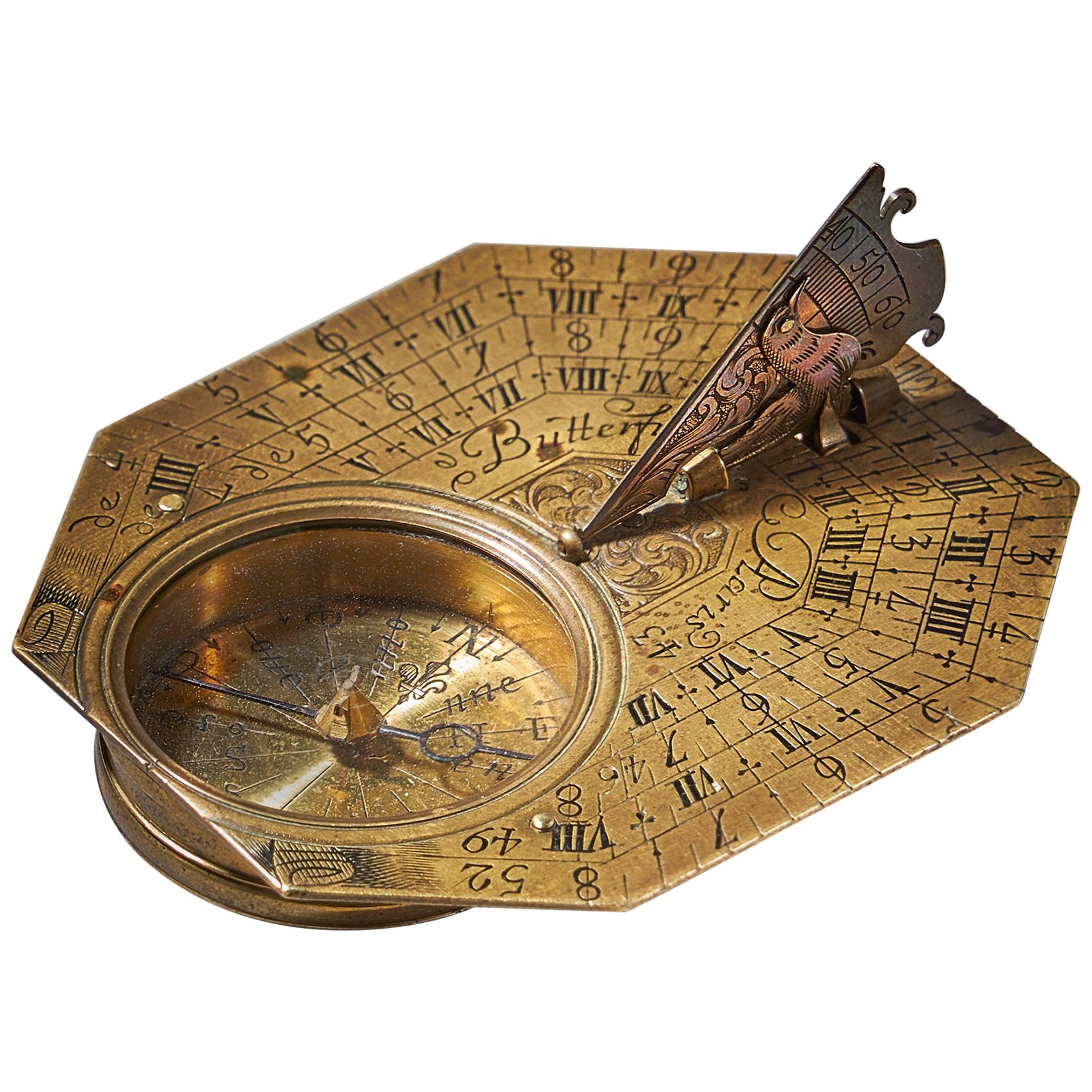 RBN ANTIQUITY Store Sundial Compass 5 inch Pocket Sundial Front Opening Sundial Clock for Hiking Camping & Turing 