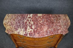 Fine Breccia Marble Top French Louis XV Bronze Mounted Commode Circa 1920
