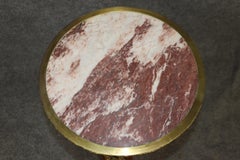 Mesa Gueridón de mármol blanco y púrpura de Breccia Fina Manera Weisweiler