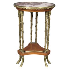 Fine Breccia Purple and White Marble Top Gueridon Table Manner Weisweiler