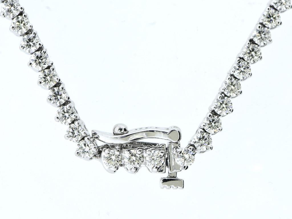 Collana Riviera con diamanti taglio Brilliante con esattamente 8,53 carati in oro bianco in vendita 1