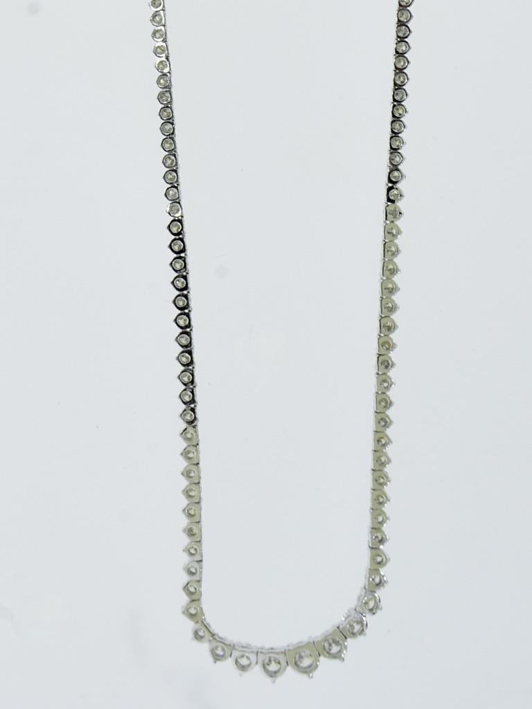 Collana Riviera con diamanti taglio Brilliante con esattamente 8,53 carati in oro bianco in vendita 2