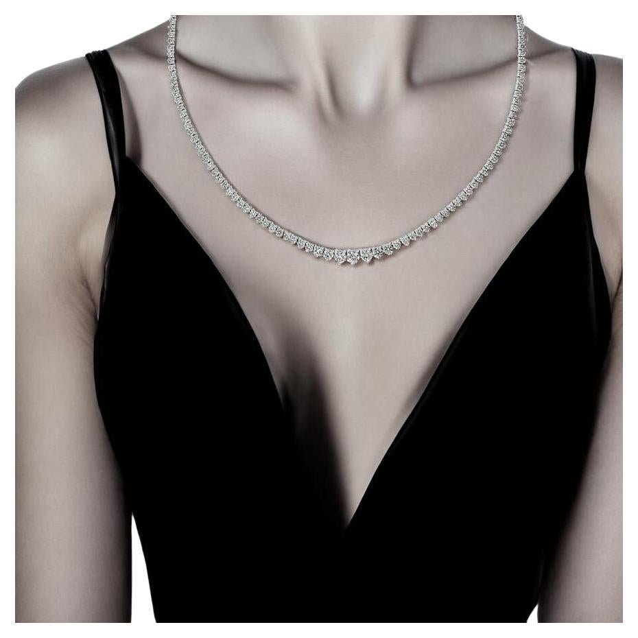 Collana Riviera con diamanti taglio Brilliante con esattamente 8,53 carati in oro bianco in vendita
