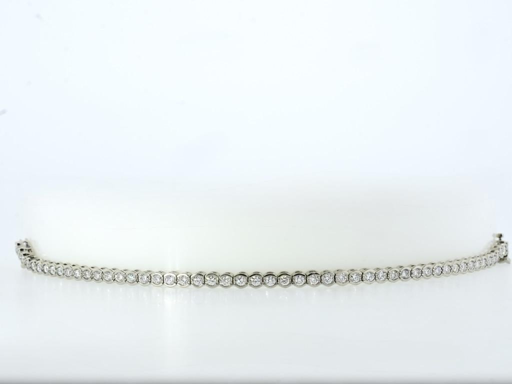 Armband mit weißem Brillantschliff und Weißgold Contemporary im Angebot 5
