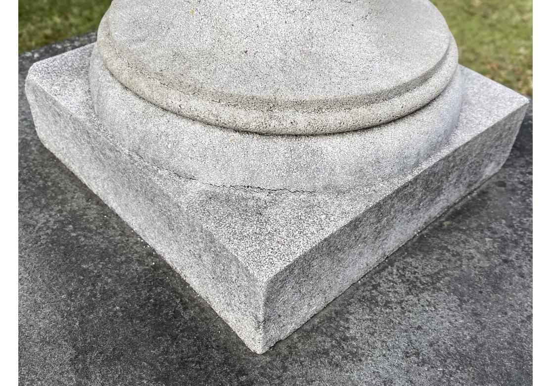 Fine British Style Cast Stone Garden Finial In Distressed Condition For Sale In Bridgeport, CT