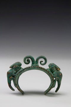 Fine Bronze Bangle Featuring Two Animals. Burkina Faso/Ghana