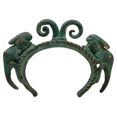 Fine Bronze Bangle Featuring Two Animals. Burkina Faso/Ghana