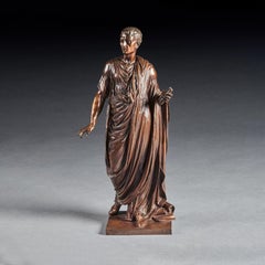 Fine Bronze Figure of a Roman Orator Probably Julius Cesar by Mathurin Moreau.