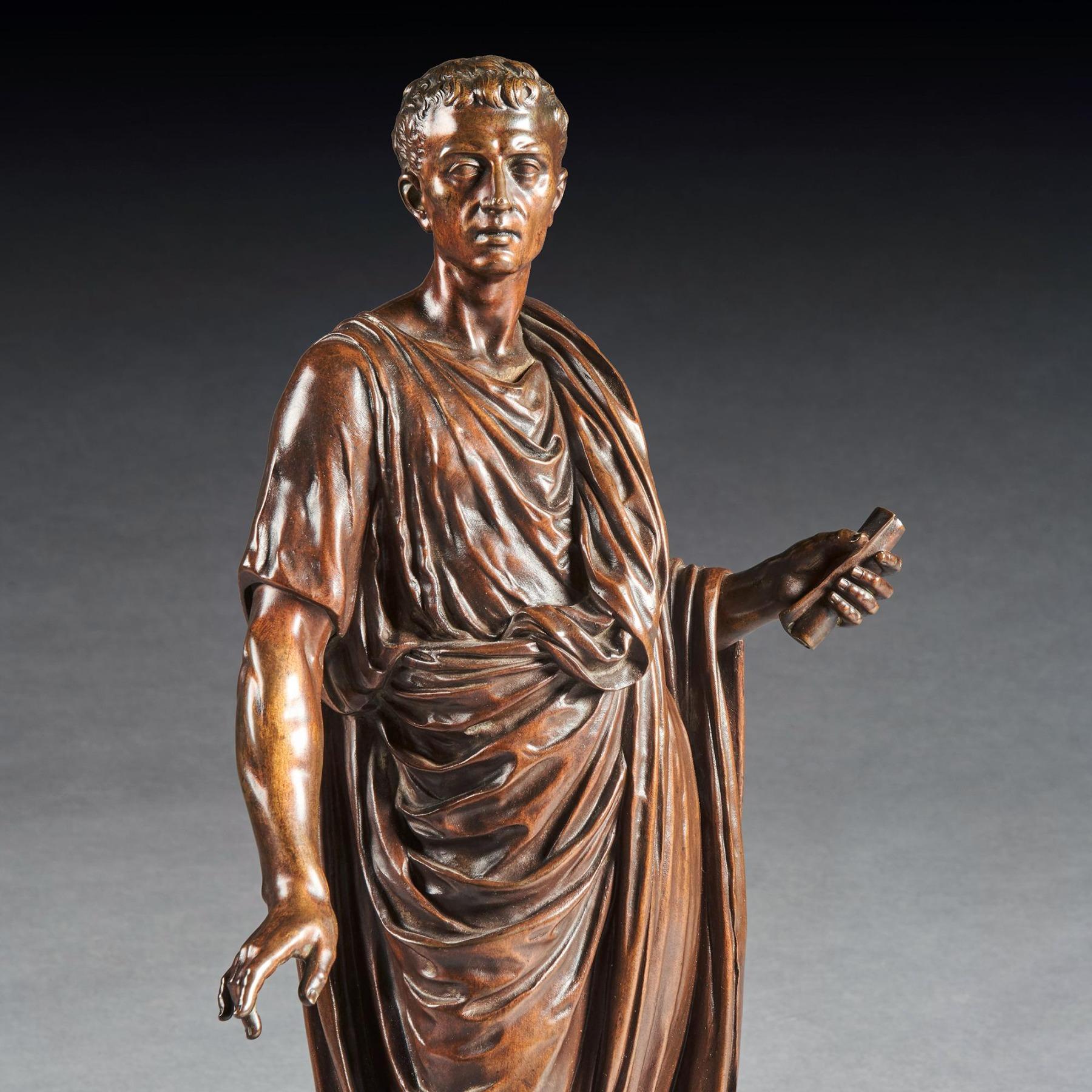 Fine Bronze Figure of a Roman Orator Probably Julius Cesar by Mathurin Moreau. For Sale 1