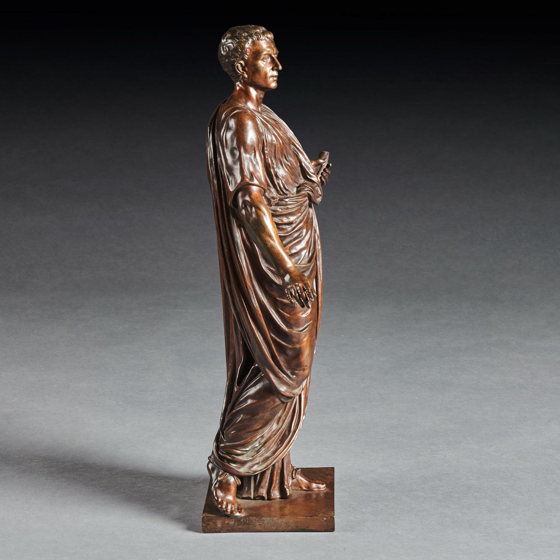 Fine Bronze Figure of a Roman Orator Probably Julius Cesar by Mathurin Moreau. For Sale 2