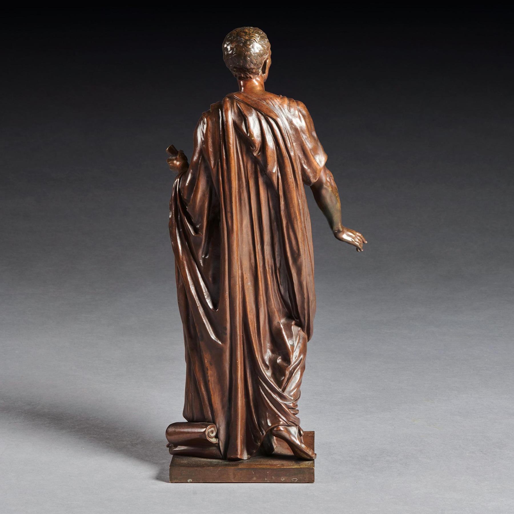 Fine Bronze Figure of a Roman Orator Probably Julius Cesar by Mathurin Moreau. For Sale 3