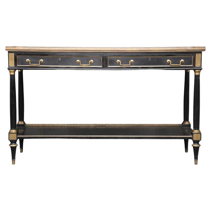 Monumental Curved Maison Jansen Louis XVI Reception Counter Console ...