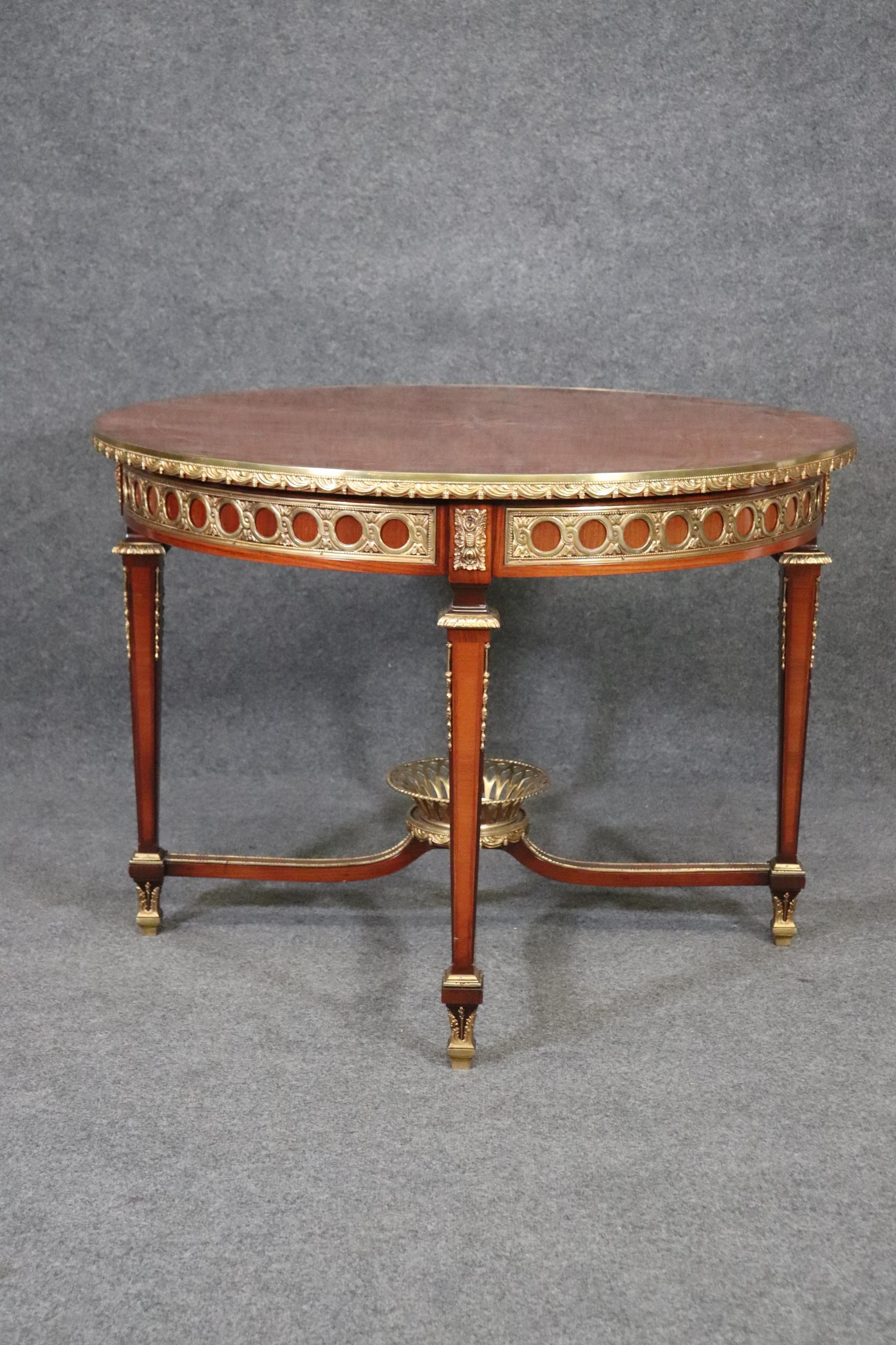 French Fine Bronze Mounted Satinwood and Kingwood Center Table in The manner Weisweiler For Sale