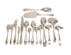 Fine Buccellati Sterling Silver 7-Piece Service for 12 Flatware in French Empire