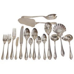 Fine Buccellati Sterling Silver 7-Piece Service for 12 Flatware in French Empire