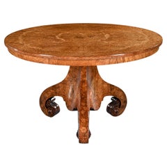 Antique Fine Burl Amboyna and Marquetry Centre Table Attributed to George Blake and Co a