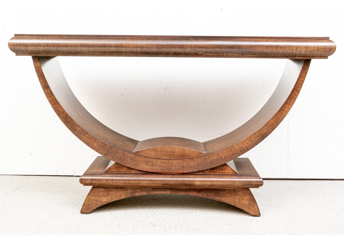 Fine Burl Banded Art Deco Style Console Table For Sale 1