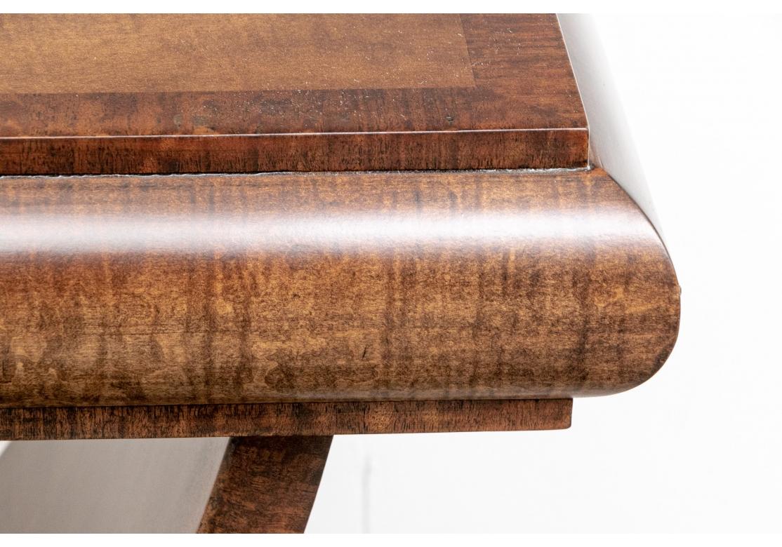 Table console de style Art déco à bandes en broussin fin en vente 2