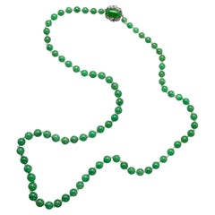 Fine Burmese Jadeite Jade Necklace Certified Untreated