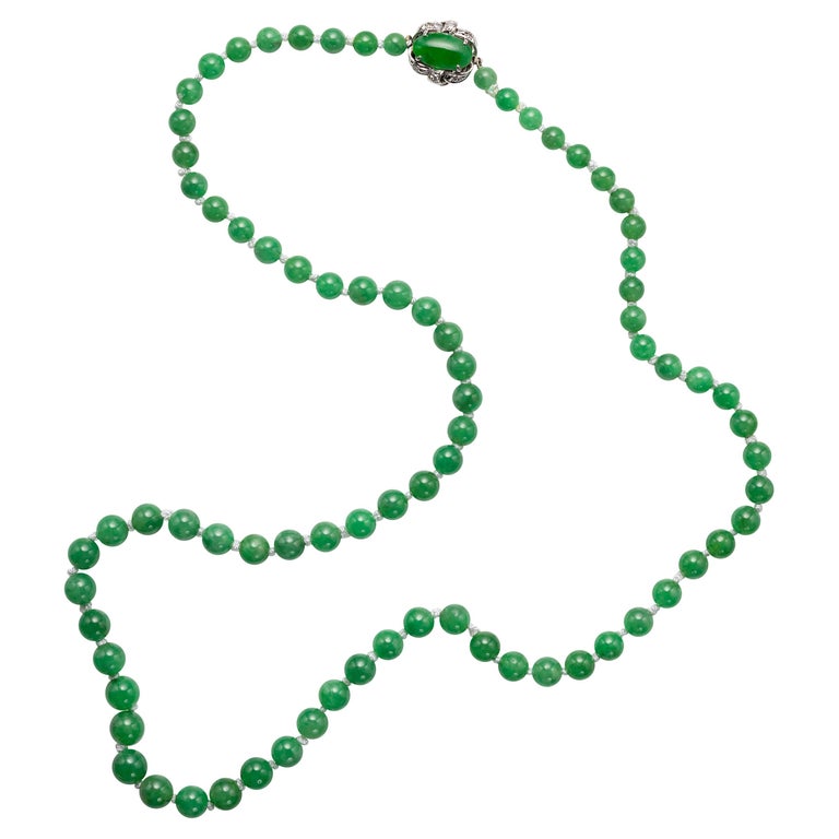 Fine Burmese Jadeite Jade Necklace Certified Untreated at 1stDibs