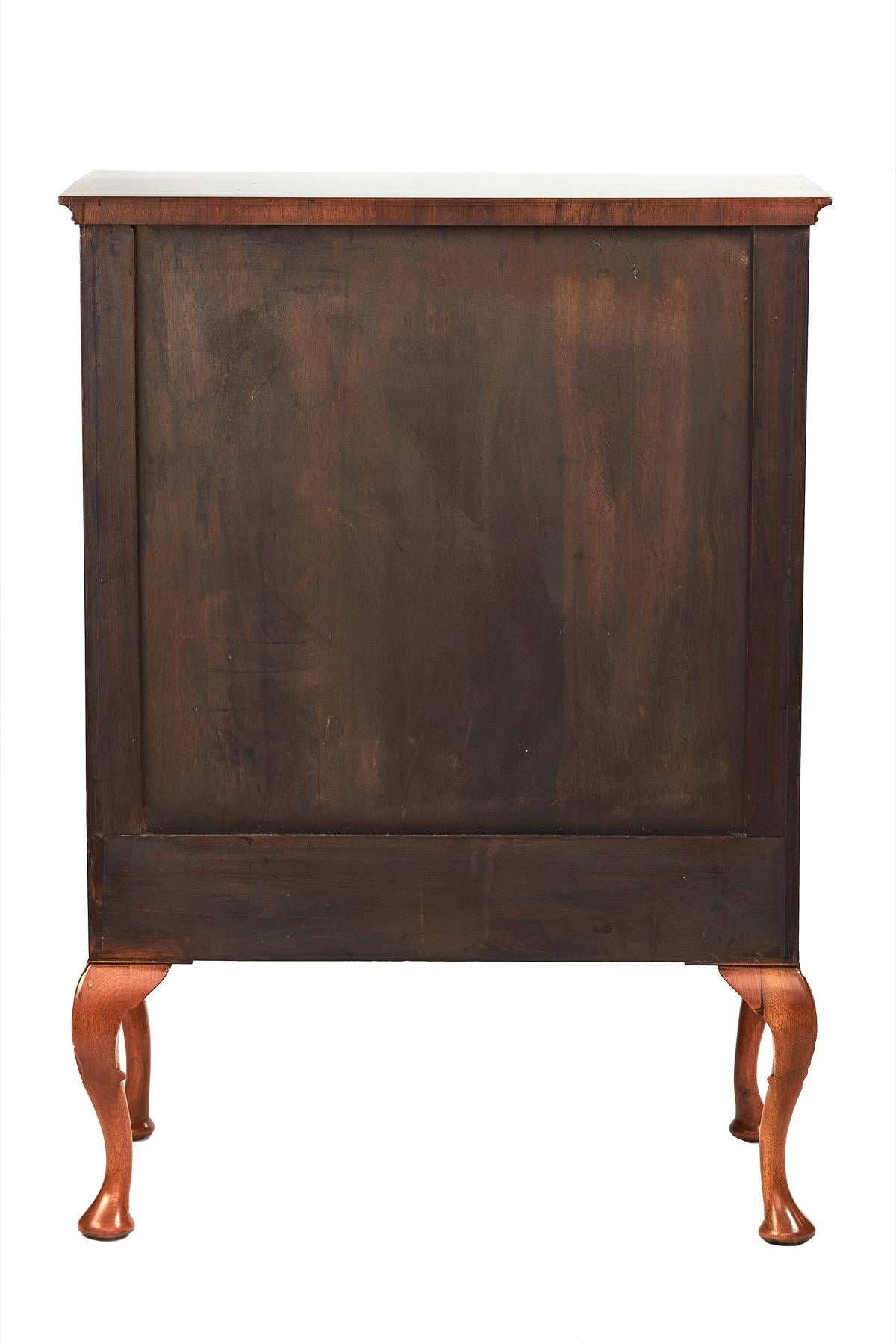 Fine Burr Walnut Georgian  Revival 4 drawer chest circa 1920s In Good Condition For Sale In Dereham, GB