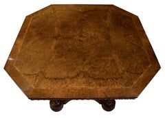 Fine Burr Walnut Octagonal Centre Table, circa 1865