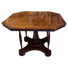 Fine Burr Walnut Octagonal Centre Table, circa 1865