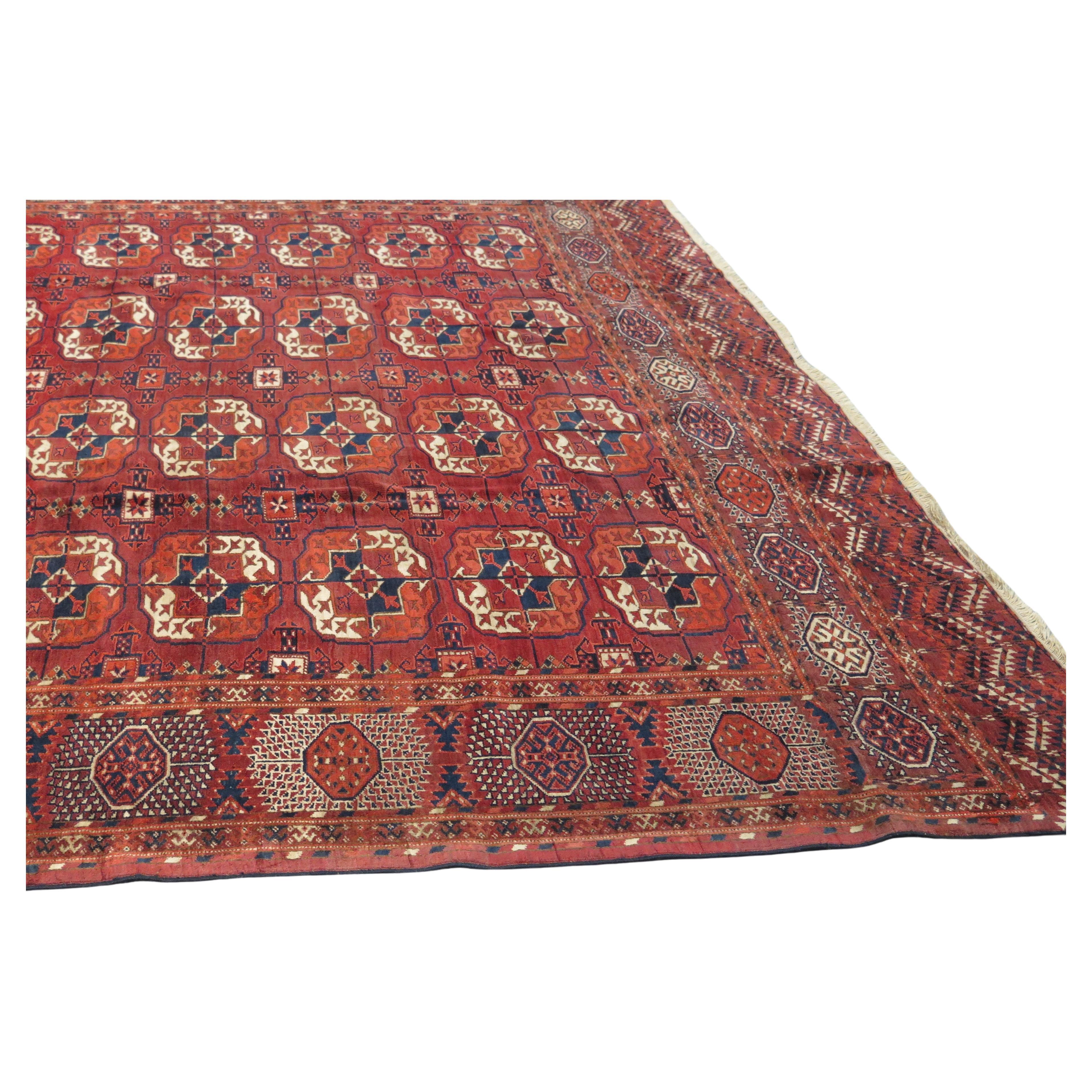 Fine c. 1900 Tekke Main Carpet, Turkmenistan For Sale