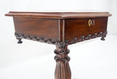 Fine c19th Century Hexagon Shape Lift Top Game Chess Board Lamp Occasional Table