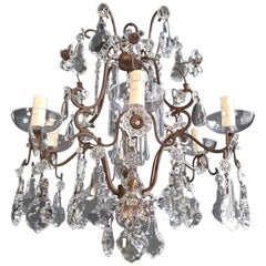 Fine Cage Crystal Chandelier Antique Ceiling Lamp Lustre Art Deco Pendant Light