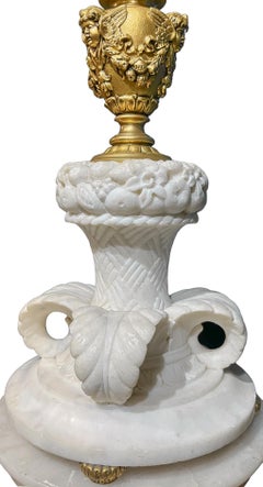 Fine Caldwell Carved and Cast Marble & Bronze Lamp