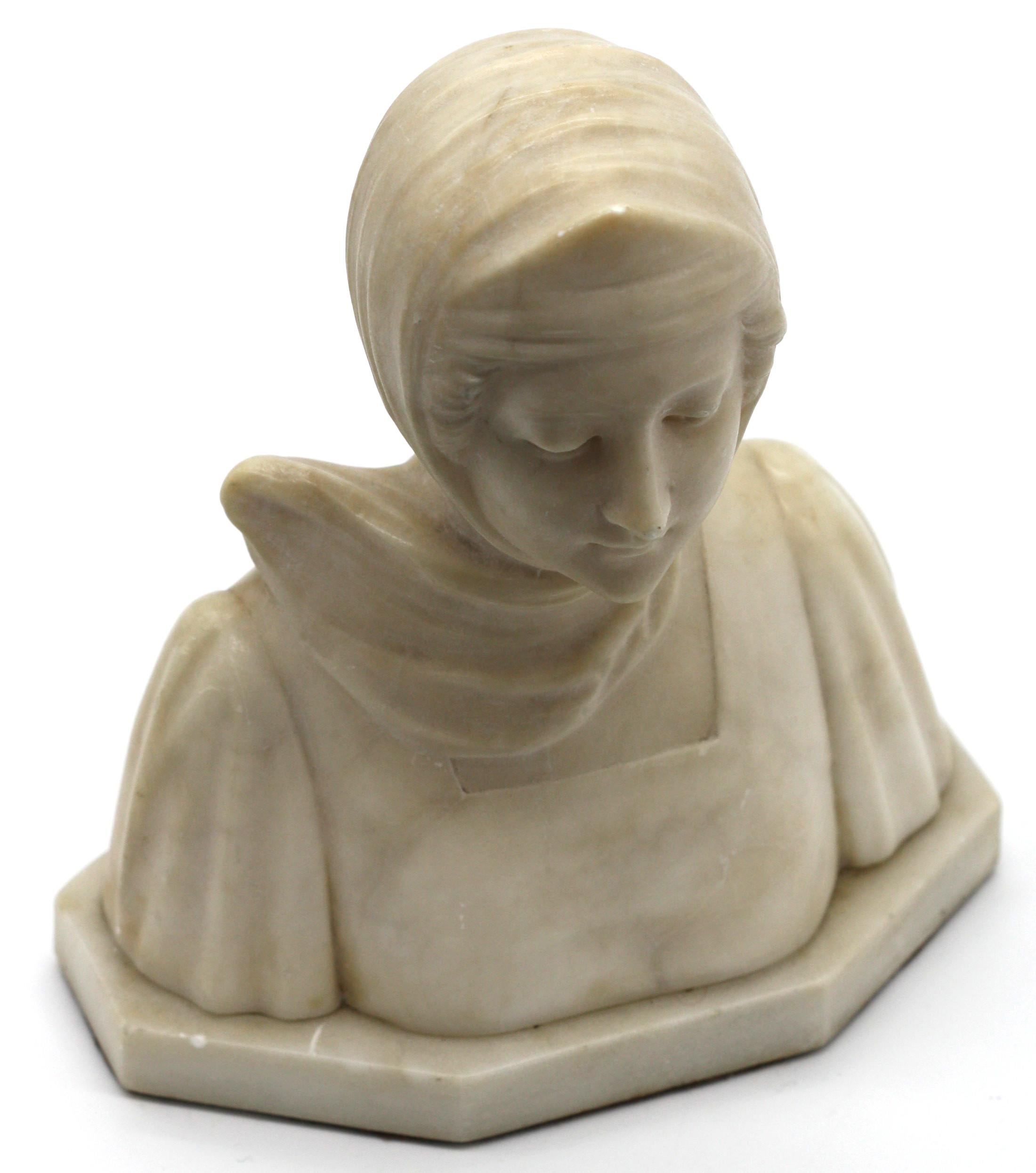 Fine Carved Alabaster Bust For Sale 1