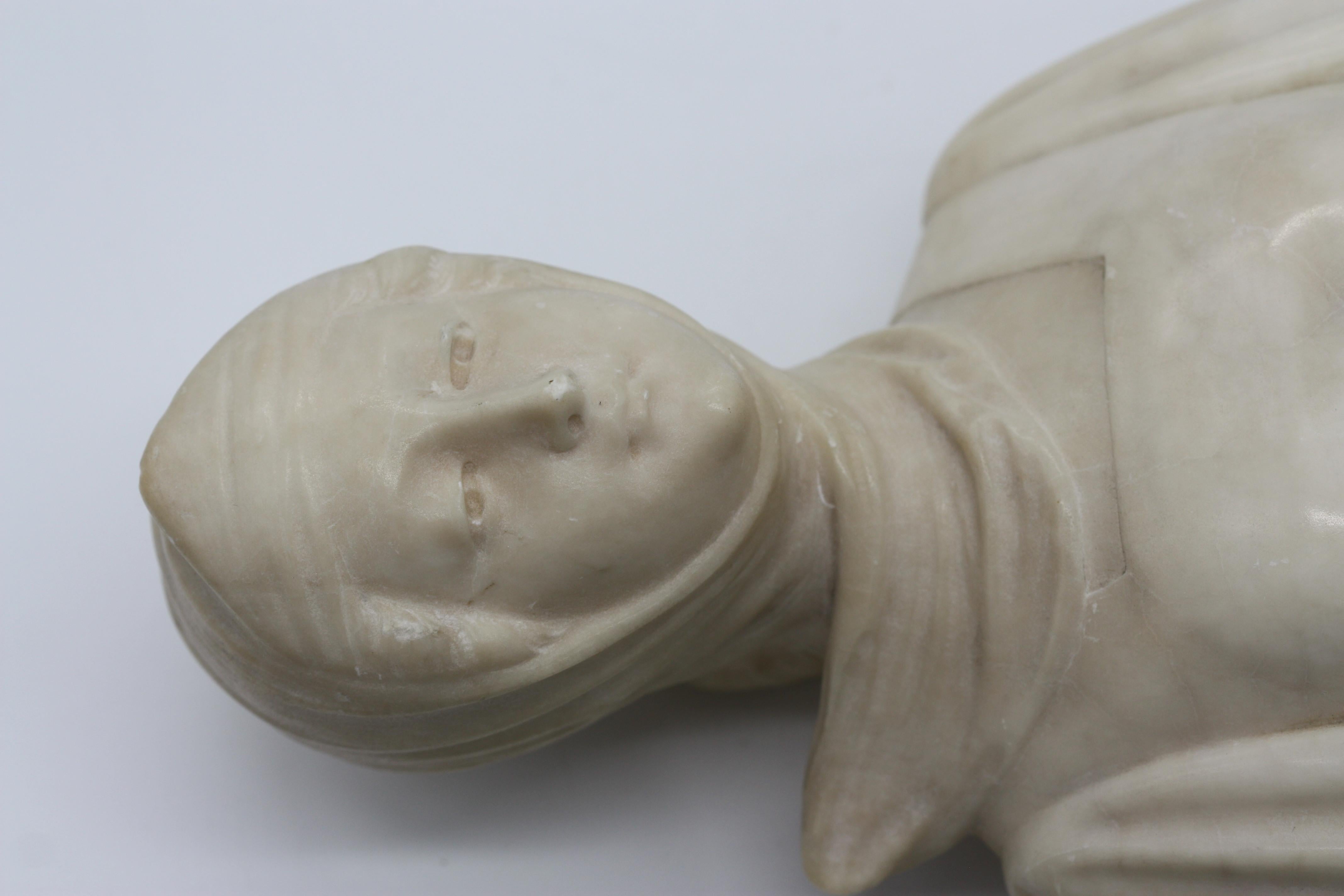 Fine Carved Alabaster Bust For Sale 2