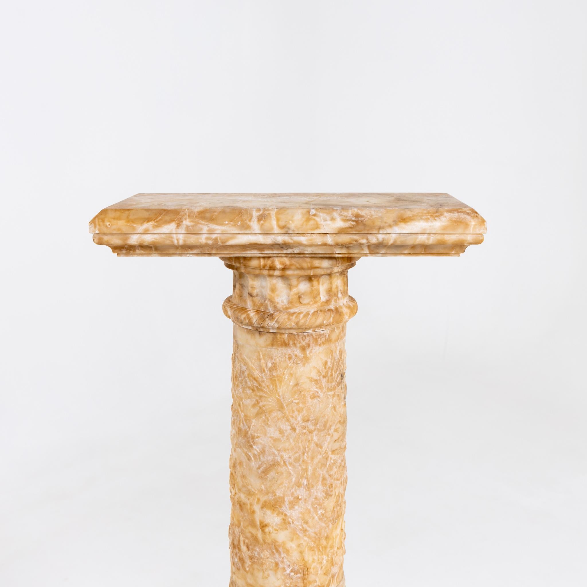 Fine Carved Alabaster Column For Sale 4