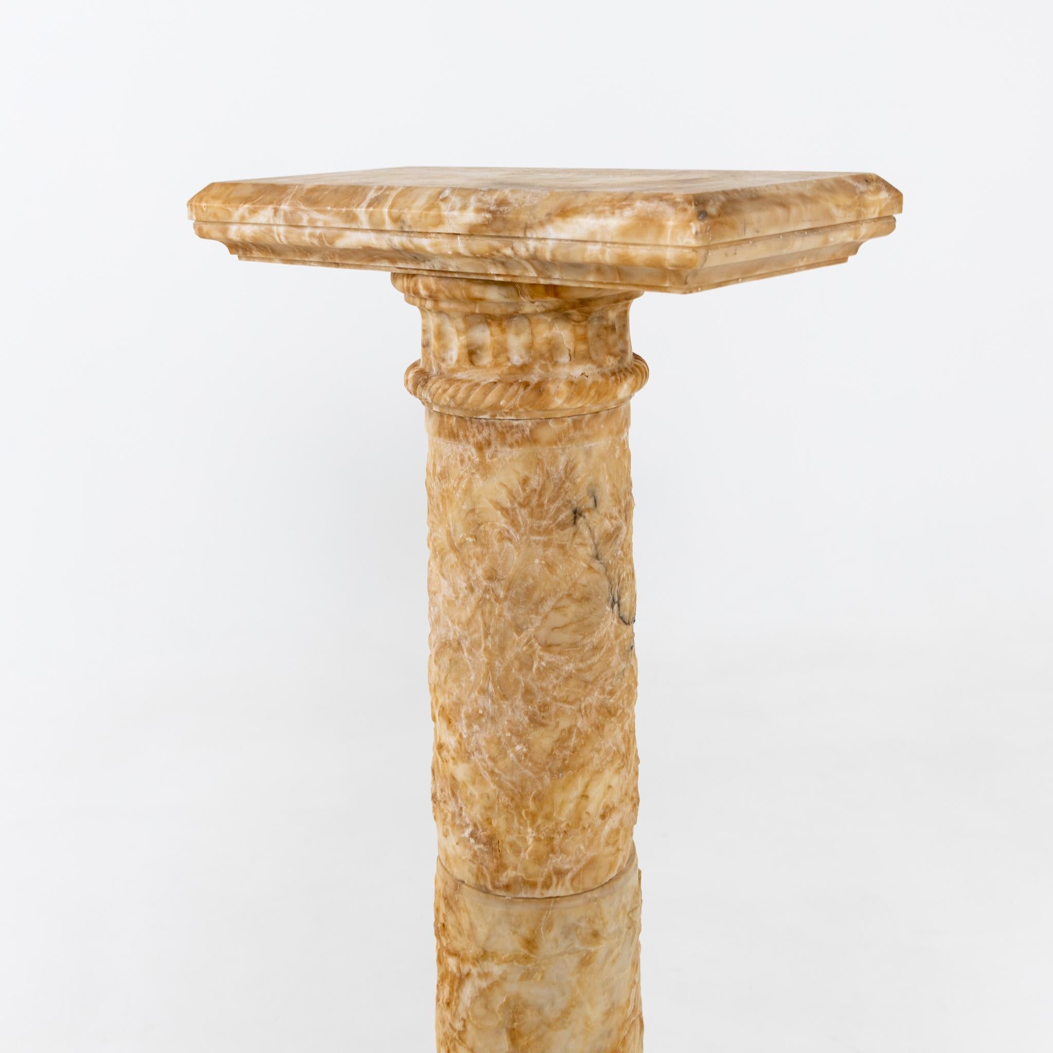 Fine Carved Alabaster Column For Sale 5